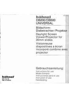 Haehnel DB 500 manual. Camera Instructions.